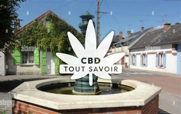 Village à Berrieux avec feuille Cannabis CBD