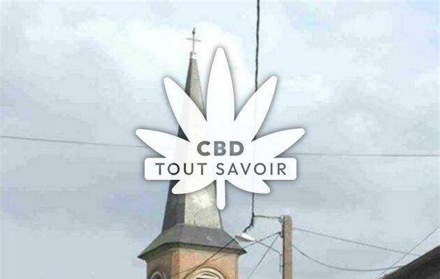 Village à Berthenicourt avec feuille Cannabis CBD