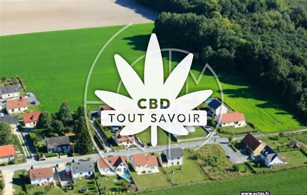 Village à Bertricourt avec feuille Cannabis CBD