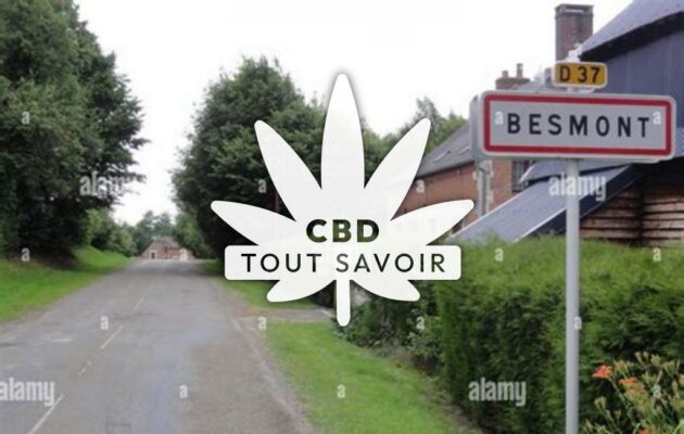 Village à Besmont avec feuille Cannabis CBD