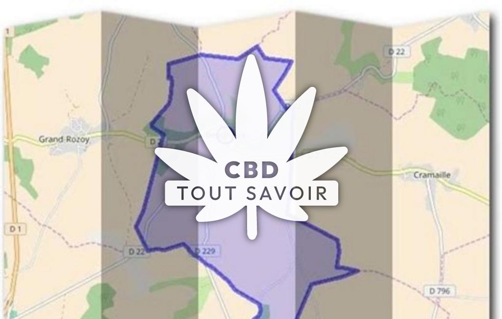 Village à Beugneux avec feuille Cannabis CBD