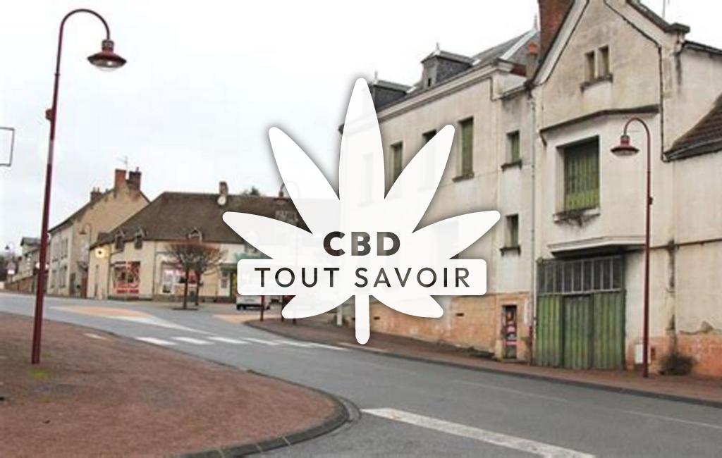 Village à Bezenet avec feuille Cannabis CBD