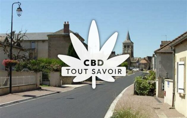 Village à Bizeneuille avec feuille Cannabis CBD