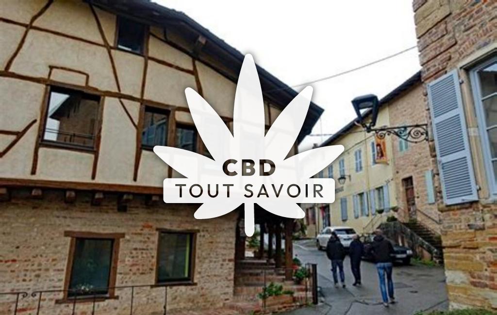 Village à Biziat avec feuille Cannabis CBD