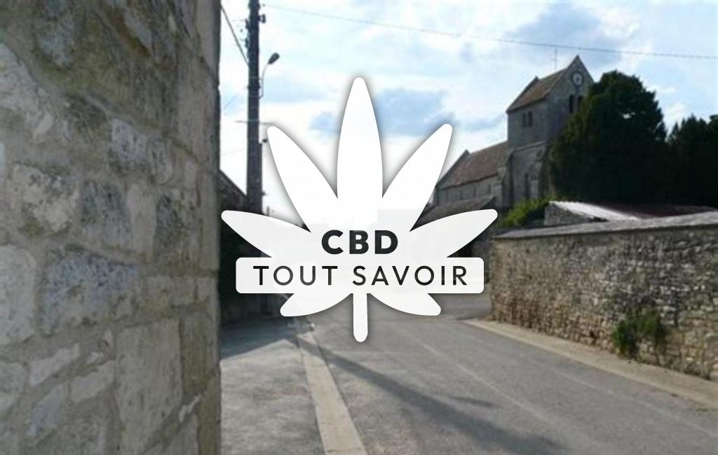 Village à Blanzy-les-Fismes avec feuille Cannabis CBD