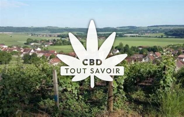 Village à Bonneil avec feuille Cannabis CBD