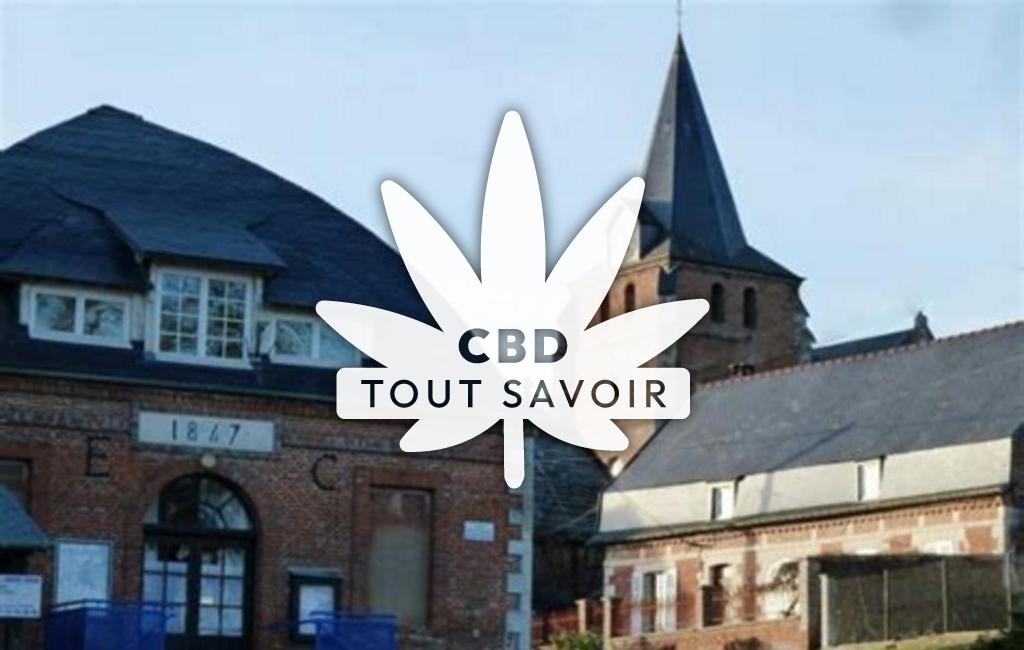 Village à Bosmont-sur-Serre avec feuille Cannabis CBD