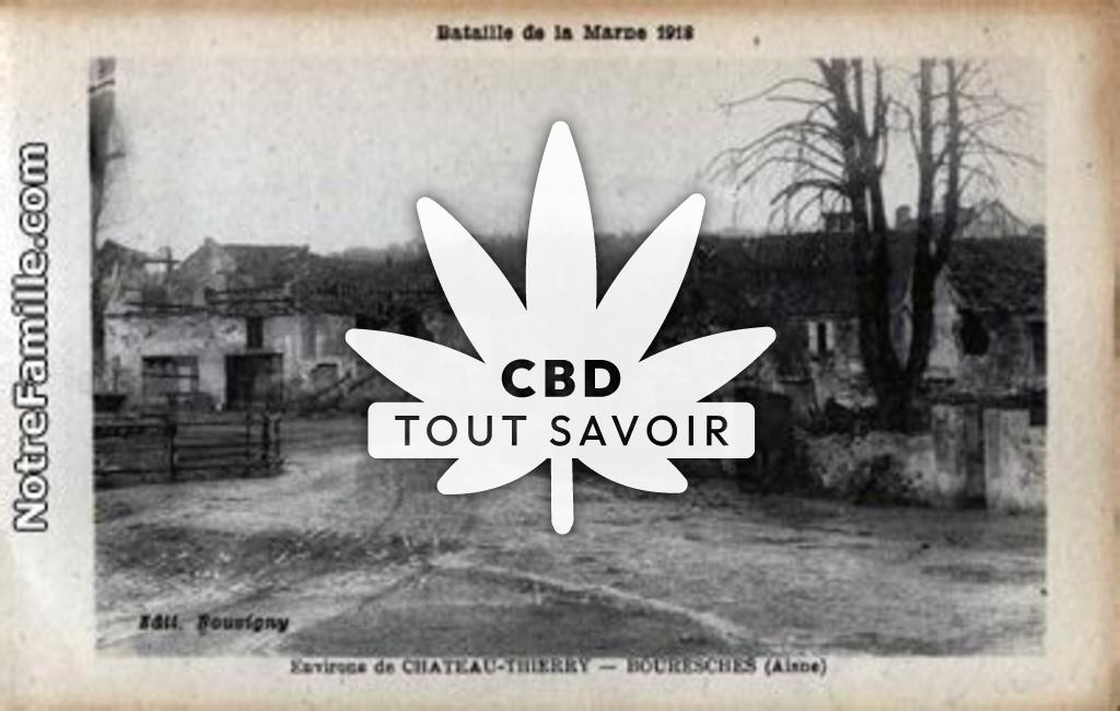 Village à Bouresches avec feuille Cannabis CBD