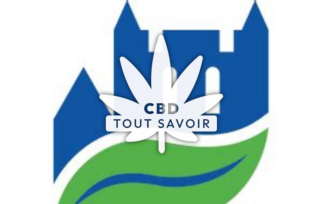 Village à Braine avec feuille Cannabis CBD