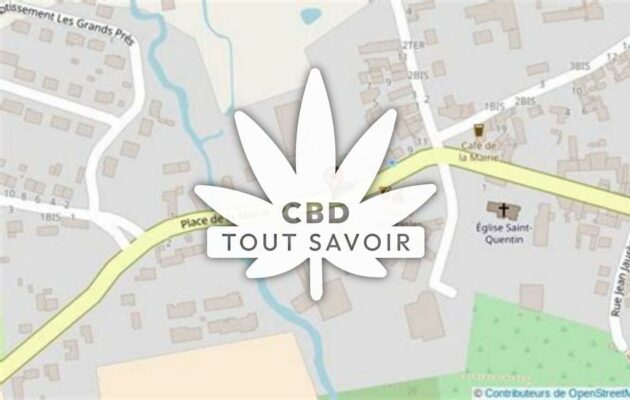 Village à Brasles avec feuille Cannabis CBD