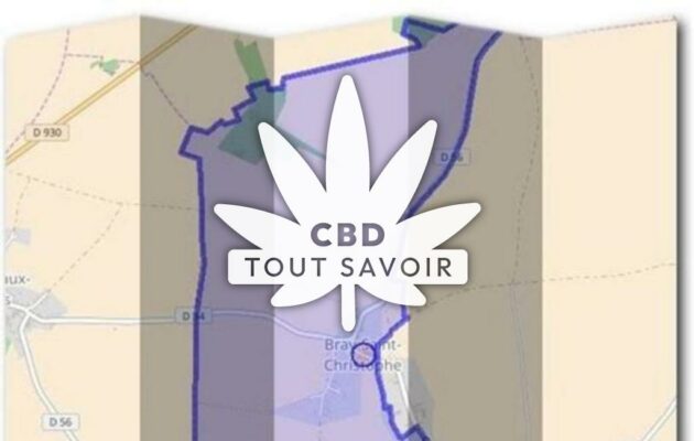 Village à Bray-Saint-Christophe avec feuille Cannabis CBD