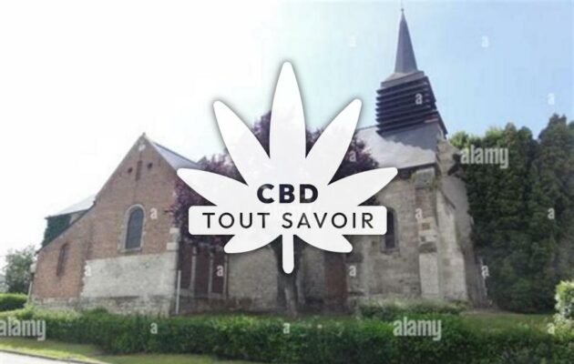 Village à Braye-en-Thierache avec feuille Cannabis CBD