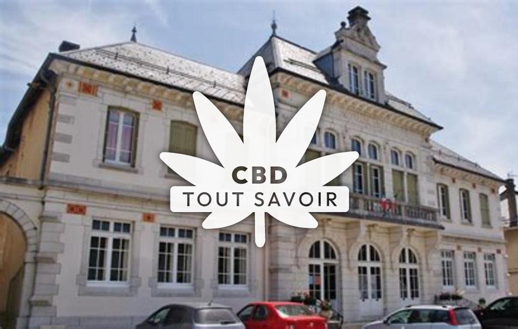 Village à Brenod avec feuille Cannabis CBD