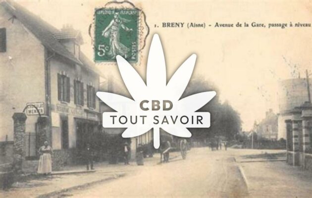 Village à Breny avec feuille Cannabis CBD