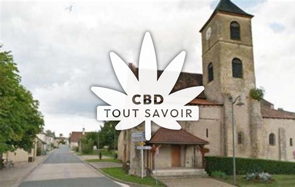 Village à Bresnay avec feuille Cannabis CBD