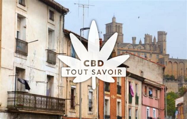 Village à Breziers avec feuille Cannabis CBD