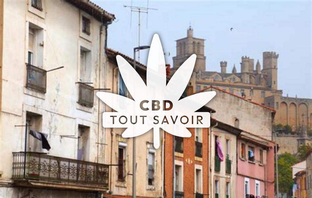 Village à Breziers avec feuille Cannabis CBD