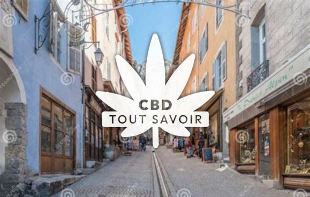 Village à Briancon avec feuille Cannabis CBD