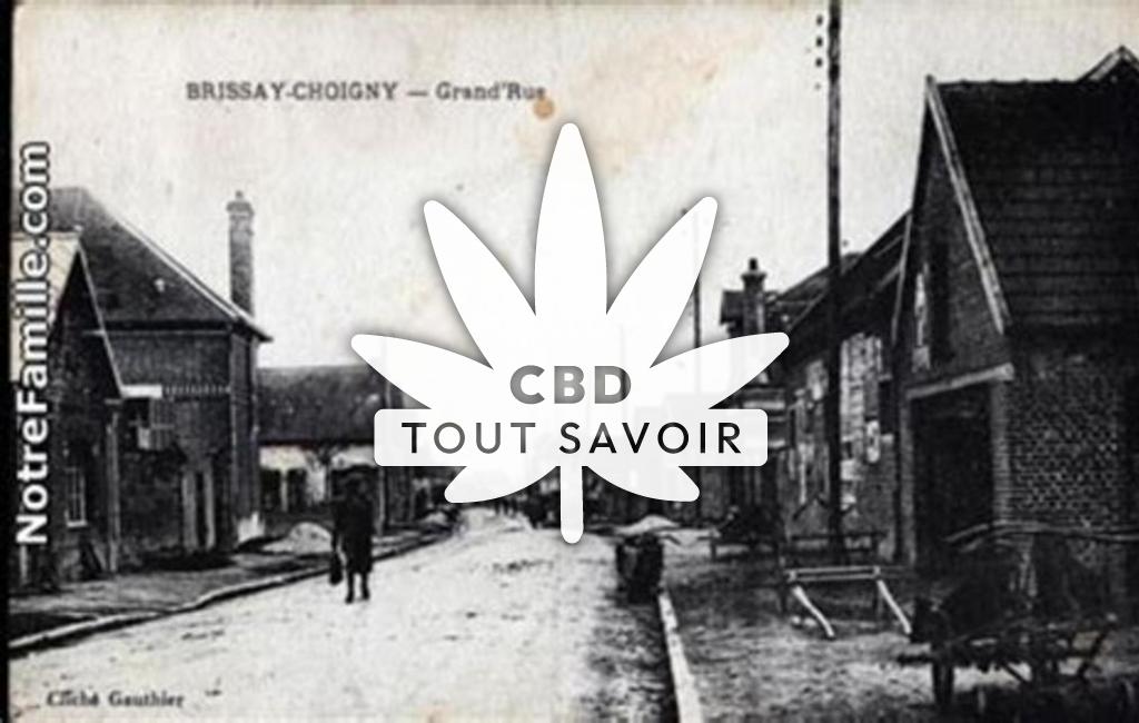 Village à Brissay-Choigny avec feuille Cannabis CBD