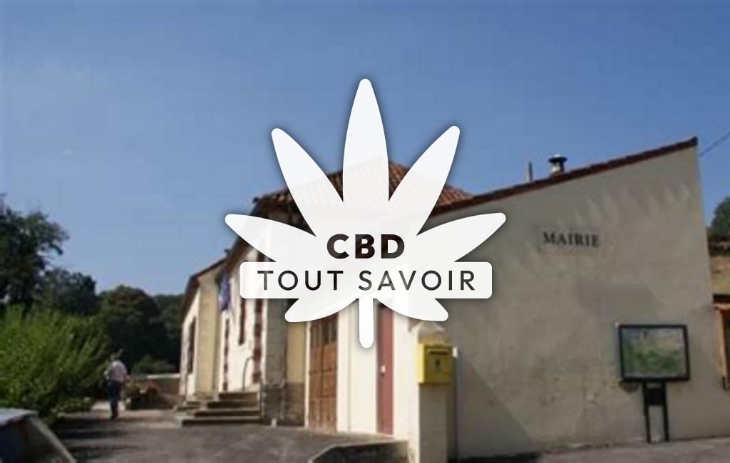 Village à Brugheas avec feuille Cannabis CBD