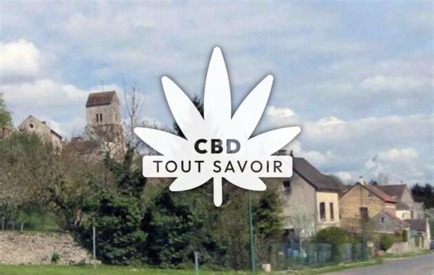 Village à Brumetz avec feuille Cannabis CBD