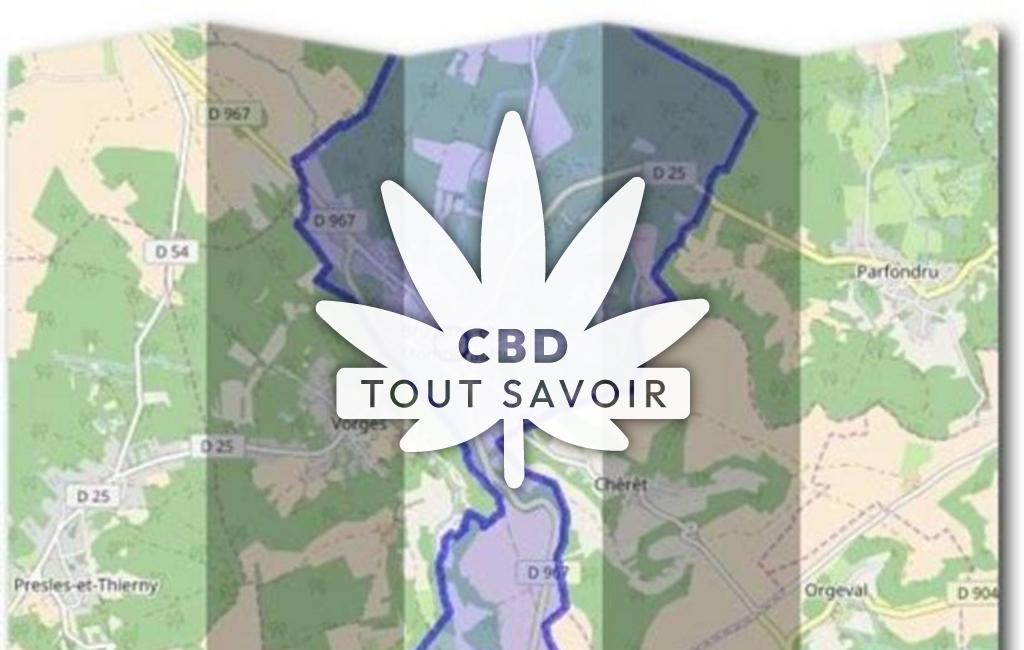 Village à Bruyeres-Et-Montberault avec feuille Cannabis CBD