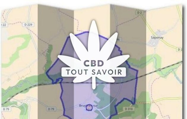 Village à Bruyeres-sur-Fere avec feuille Cannabis CBD