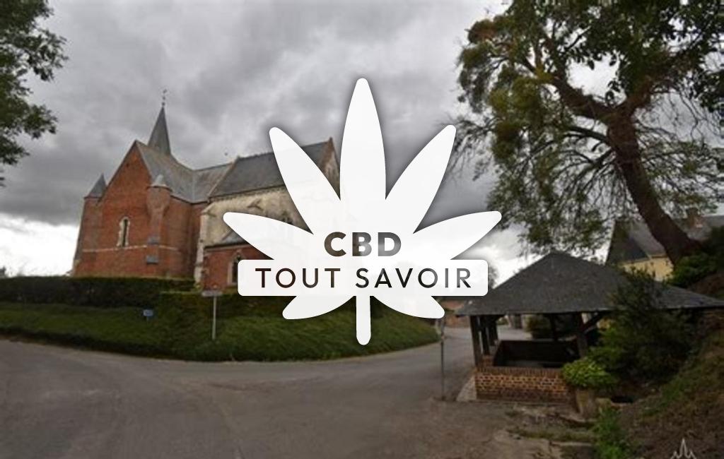 Village à Burelles avec feuille Cannabis CBD