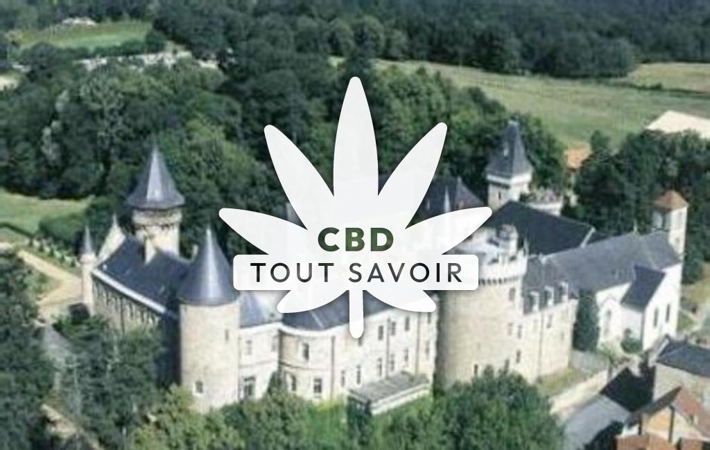 Village à Busset avec feuille Cannabis CBD