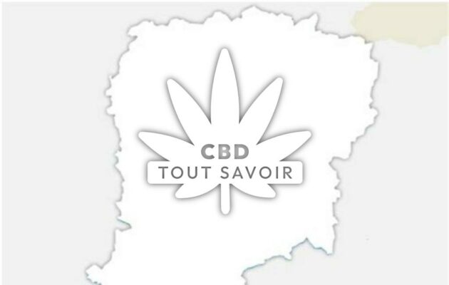 Village à Bussiares avec feuille Cannabis CBD