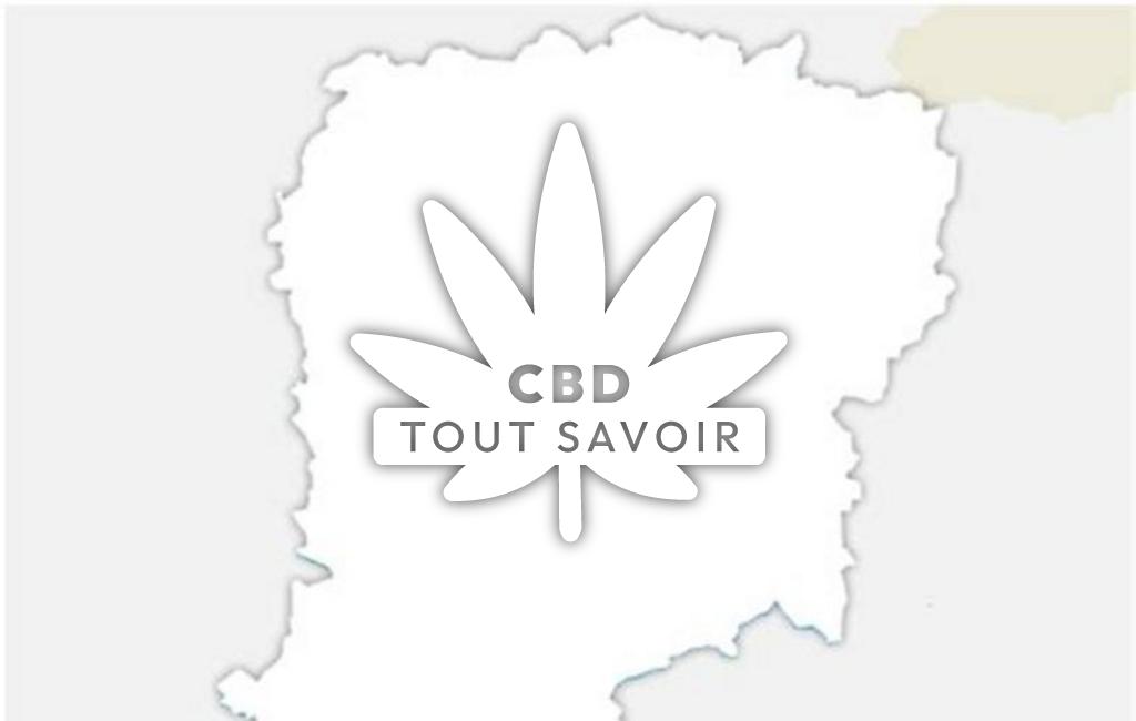 Village à Bussiares avec feuille Cannabis CBD