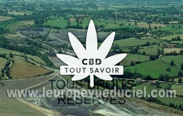 Village à Buxieres-les-Mines avec feuille Cannabis CBD