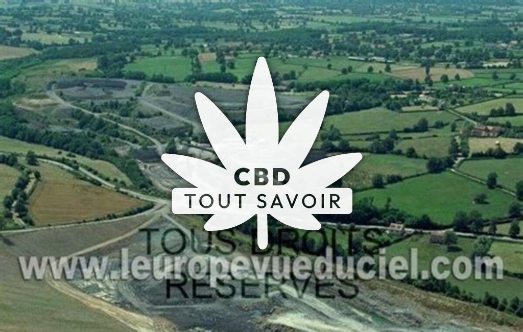 Village à Buxieres-les-Mines avec feuille Cannabis CBD