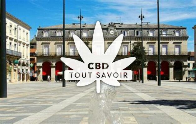 Village à Castres avec feuille Cannabis CBD