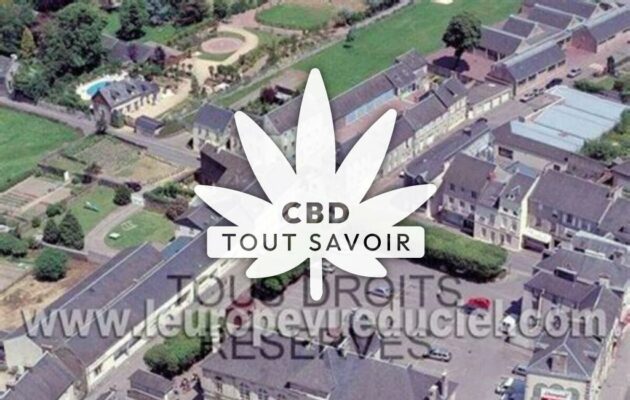 Village à Caumont avec feuille Cannabis CBD