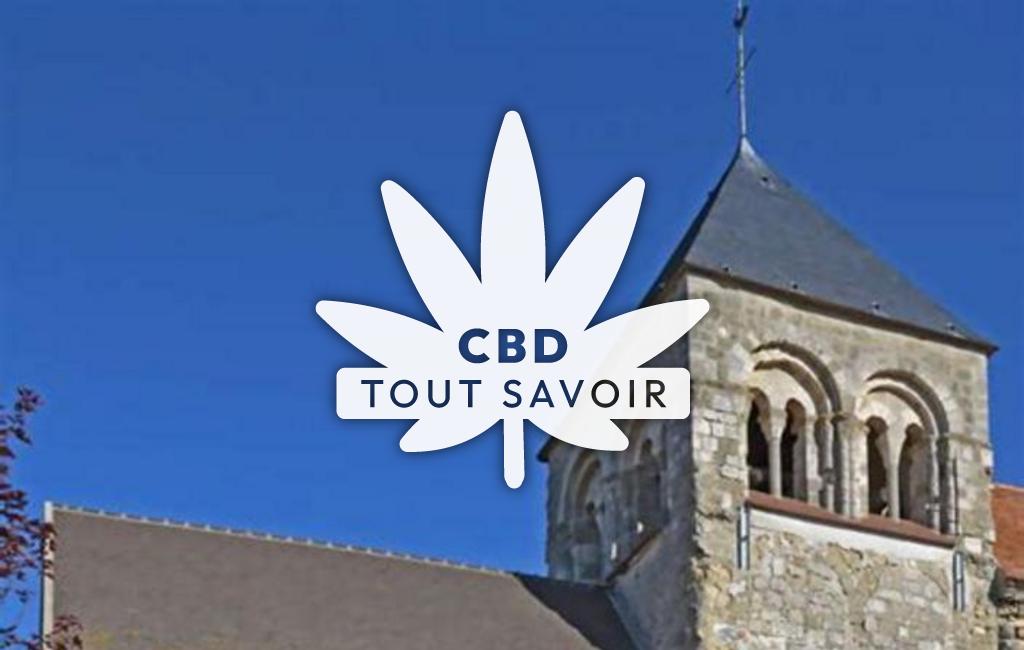 Village à Celles-les-Conde avec feuille Cannabis CBD