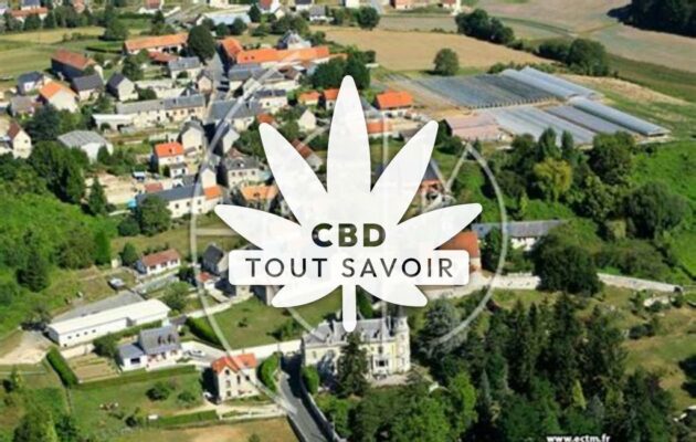 Village à Celles-sur-Aisne avec feuille Cannabis CBD