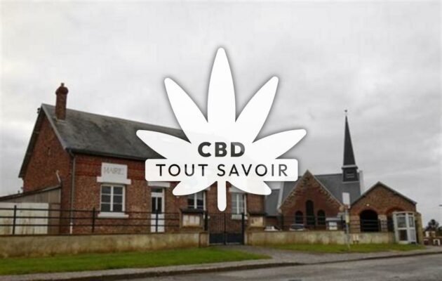 Village à Cerizy avec feuille Cannabis CBD