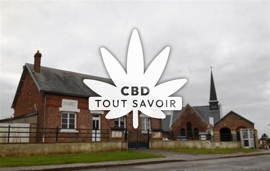 Village à Cerizy avec feuille Cannabis CBD