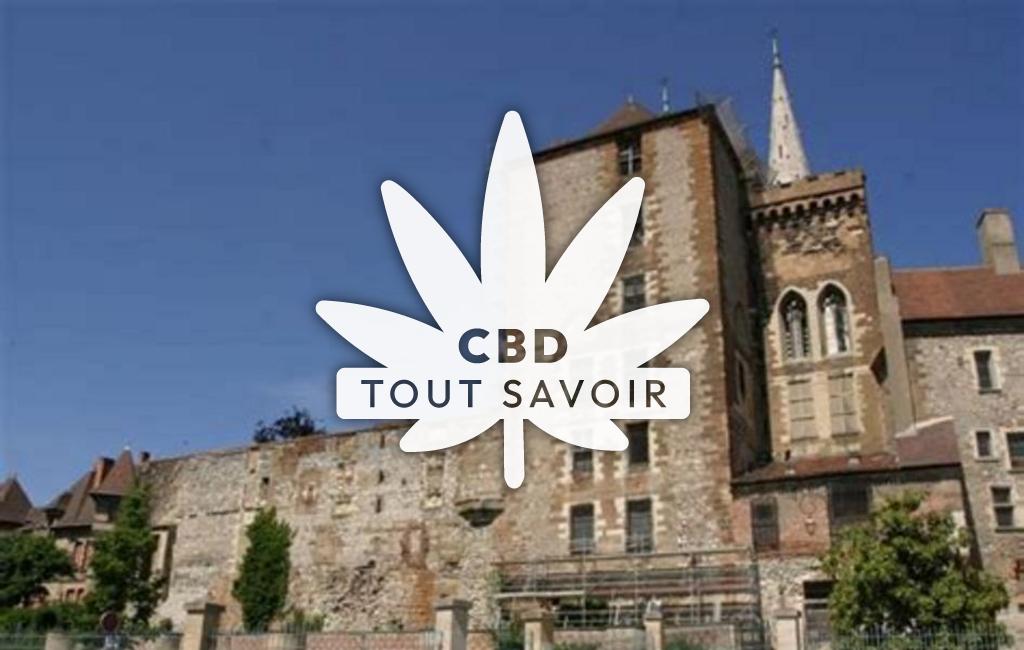 Village à Cesset avec feuille Cannabis CBD