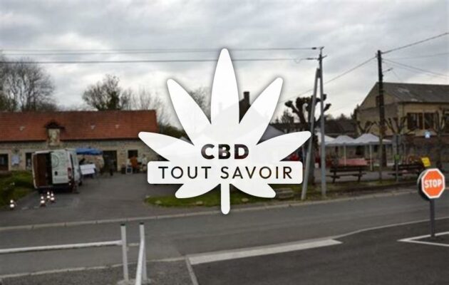 Village à Cessieres-Suzy avec feuille Cannabis CBD