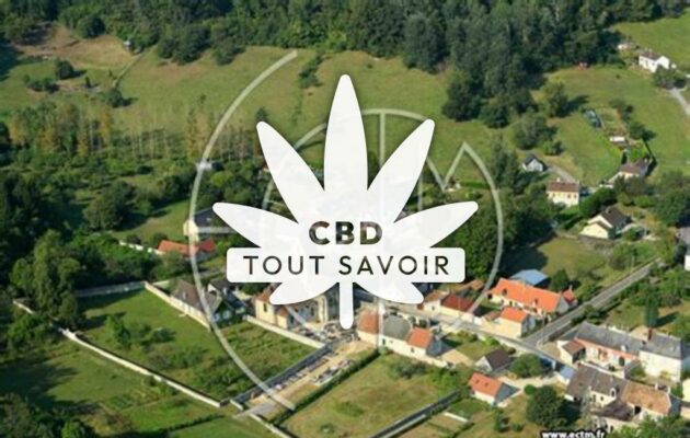 Village à Chaillevois avec feuille Cannabis CBD