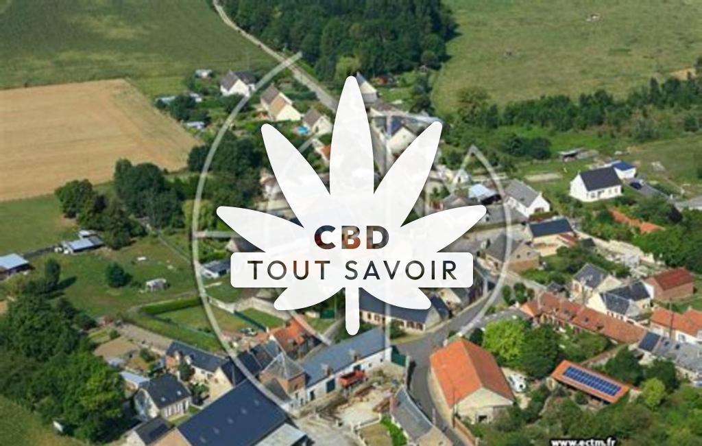 Village à Chalandry avec feuille Cannabis CBD