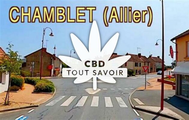 Village à Chamblet avec feuille Cannabis CBD