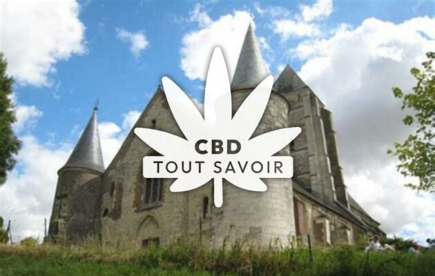 Village à Chaourse avec feuille Cannabis CBD