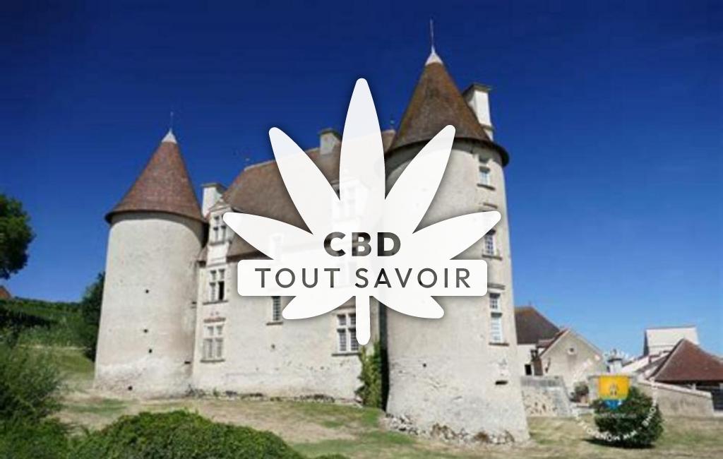 Village à Chareil-Cintrat avec feuille Cannabis CBD