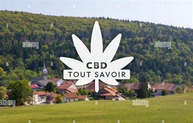 Village à Charix avec feuille Cannabis CBD