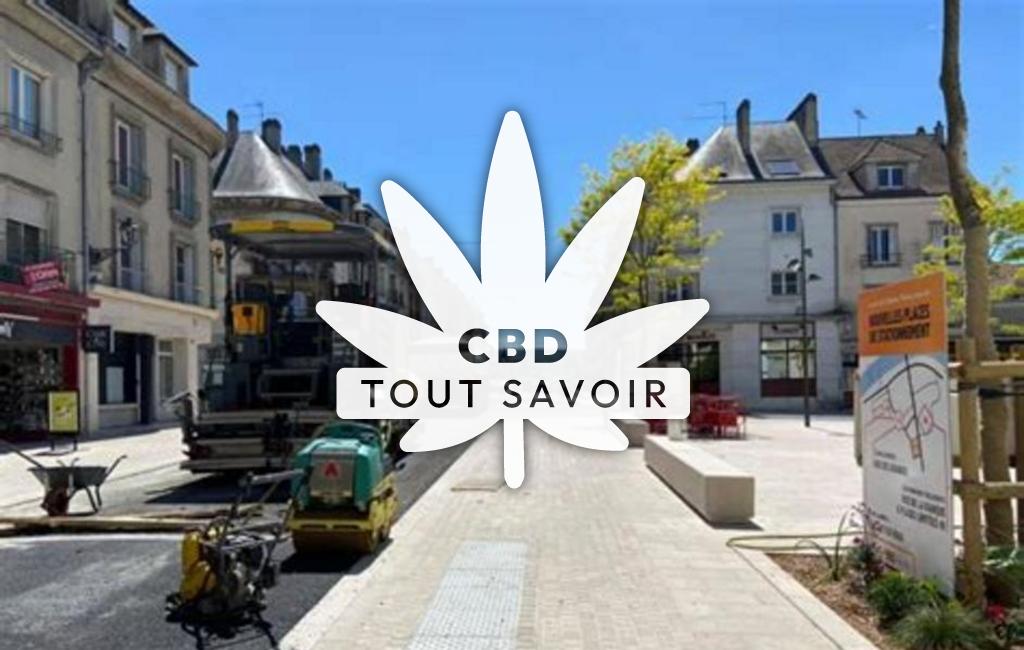 Village à Chateau-Thierry avec feuille Cannabis CBD