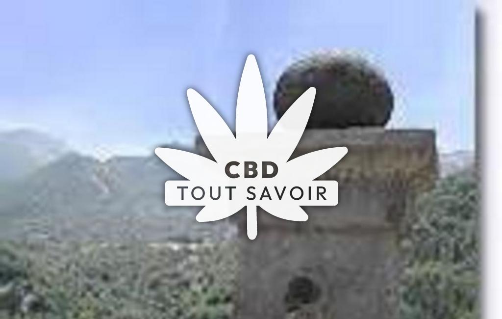 Village à Chateaufort avec feuille Cannabis CBD