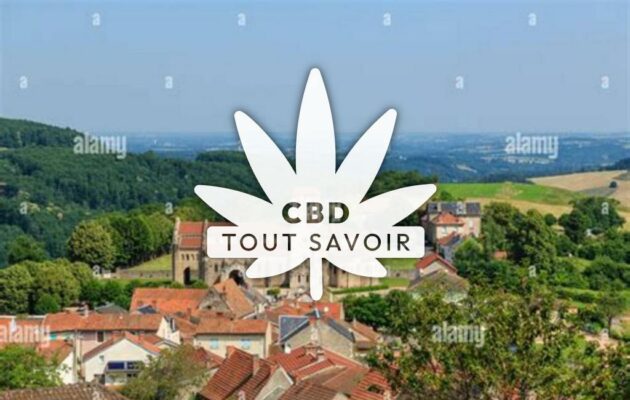 Village à Chatel-Montagne avec feuille Cannabis CBD